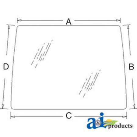 A & I PRODUCTS Glass, Front Windshield 63" x35" x5" A-86511795